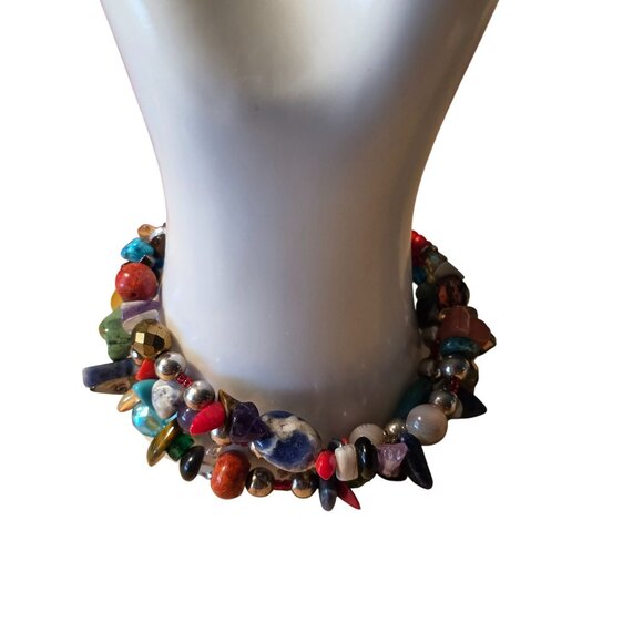 Paige Wallace Handmade Multi-Stone Beaded Bracelet With Buffalo Nickel Clasp - Picture 12 of 13